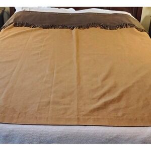 HiEnd Accents Curtain Western-core Shower Curtain Woven Beige Brown Fringe